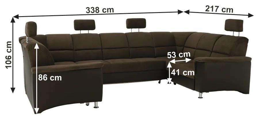 Rohová sedačka U Stan veľká (hnedá) (L). Vlastná spoľahlivá doprava až k Vám domov. 794270