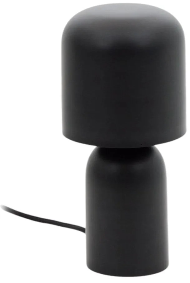 Čierna stolová lampa s kovovým tienidlom (výška 28 cm) Monze – Kave Home