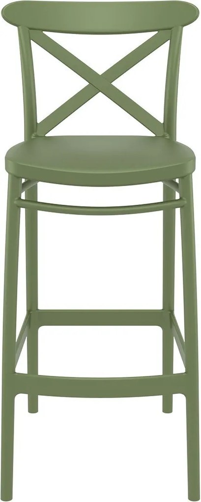 CROSS BAR 75 záhradná barová stolička olive green