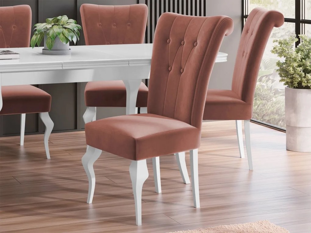 Jedálenská stolička ST63, Dostupné poťahy: Magic Velvet 2258, Farby: biela