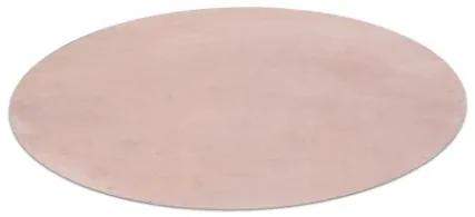 Sammer Ružový plyšový koberec shaggy okrúhly C355 Priemer 100 cm