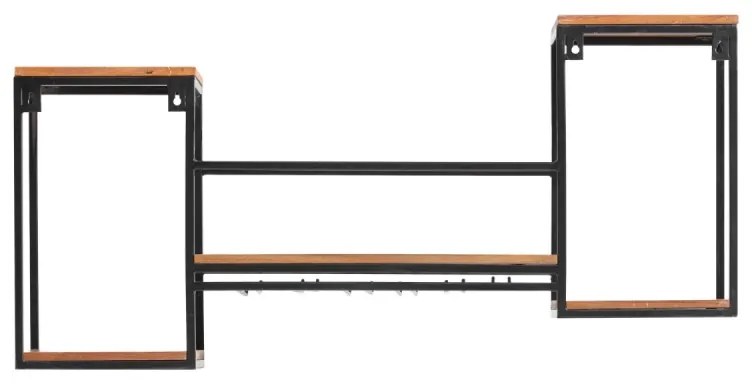 furniture-nabytek.cz - Masívna závesná polica Aro z kovu a dreva, lakovaná, hnedá – 100×20×41 cm