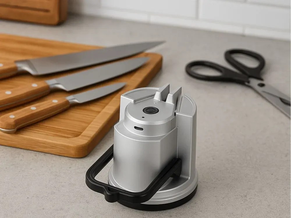 Elektrický ostrič nožov a nožníc s technológiou motorového brúsenia s USB nabíjaním - VERK