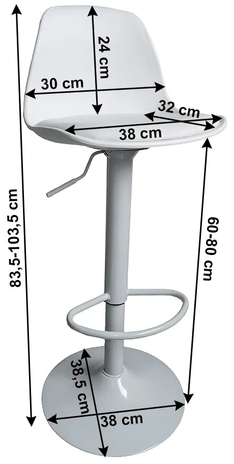 Kondela Barová stolička, biela, DOBBY