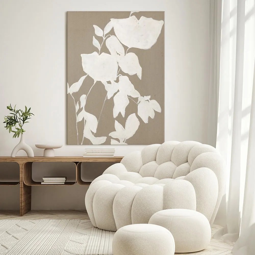 Ručne maľovaný obraz 90x120 cm Fortuna White – Malerifabrikken