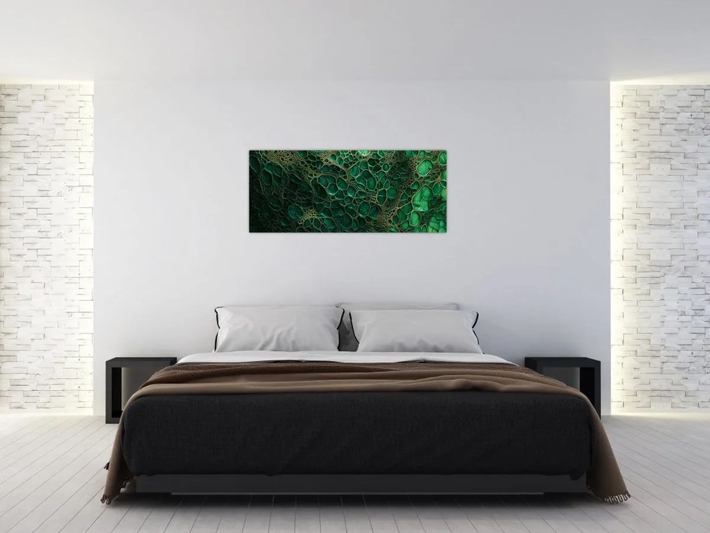 Obraz - Zelený mikroskopický záber (120x50 cm)