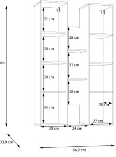 Nástenná polica INAR dub/hnedá