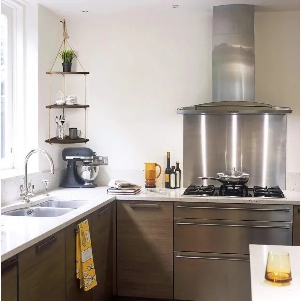 Závesná rohová polica 90x25 cm hnedá