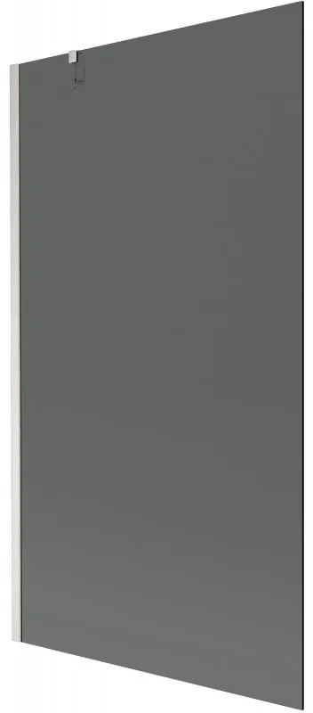 Mexen Next, 1-krídlová vaňová zástena 100 x 150 cm, 6mm šedé sklo, oceľová, 895-100-000-00-40-97