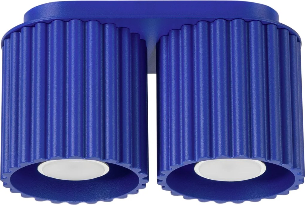 Stropné svietidlo Aura, 2x modré hliníkové tienidlo, (10 cm)