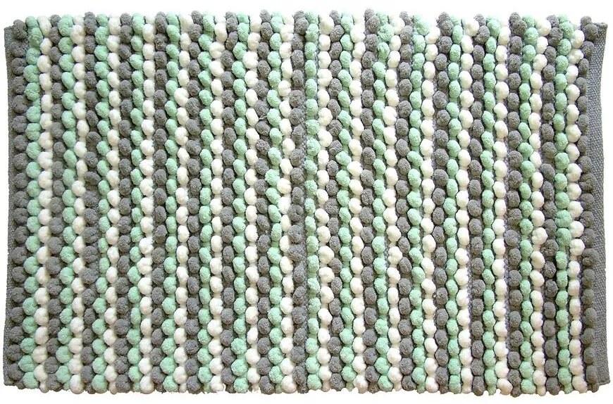 Kúpeľňový koberček Mosaic Sivý/Mätový 50x80 cm