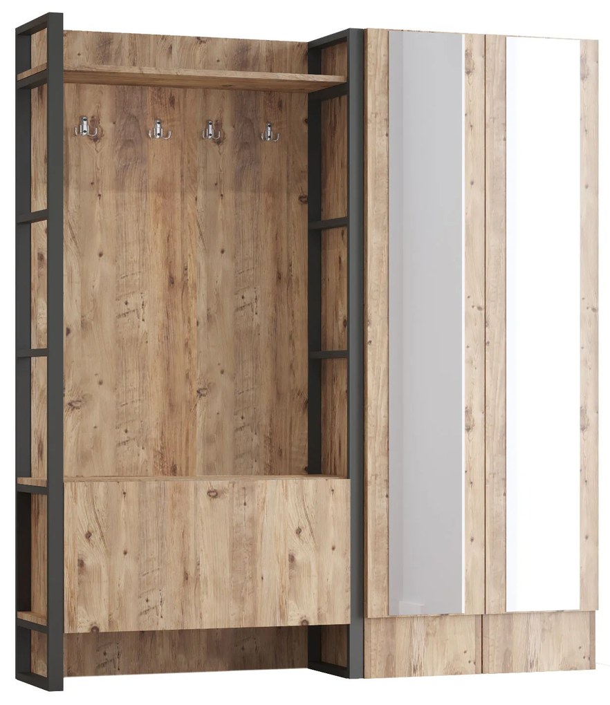 Predsieňová zostava Mele 17 (Borovica atlantic). Akcia -19%. Vlastná spoľahlivá doprava až k Vám domov. 1072604