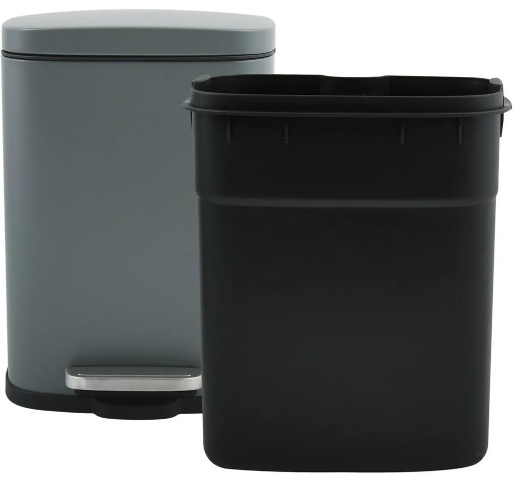 Spirella Pedálový odpadkový kôš soft-close Akira 12 l, matná sivá, 12 l