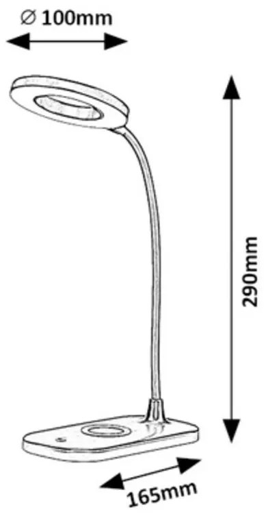 Rabalux 74013 stolná LED lampa Harding, 5 W, čierna