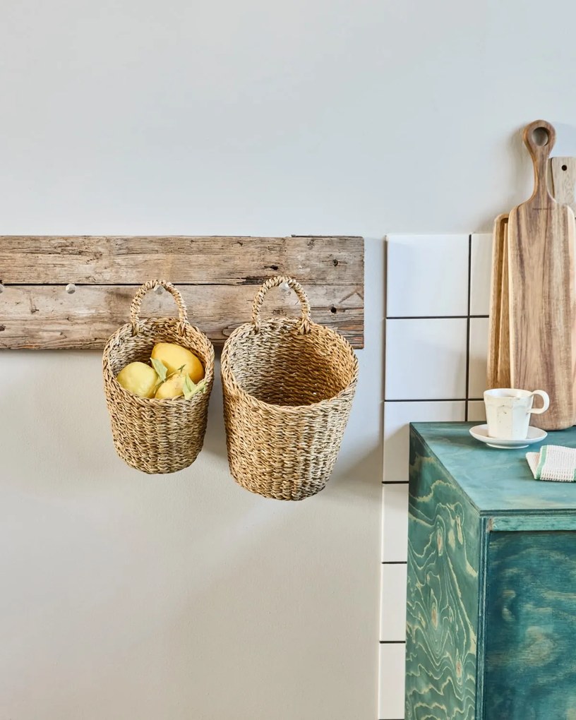 House Doctor Úložný kôš z morskej trávy Here Natural – sada 2 ks