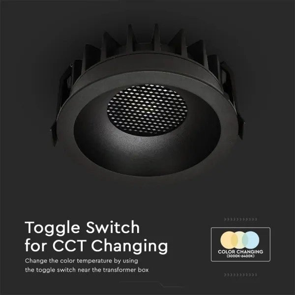 LED Podhľadové svietidlo LED/18W/230V 3000/4000/6400K ø 10,6 cm čierna