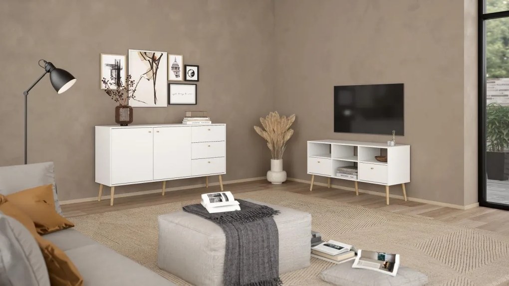 Komoda Boazy 147 cm bílá