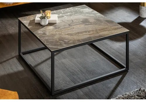 Konferenčný stôl 40670 75x75cm Marble Look Ceramik Taupe  - Komfort-nábytok