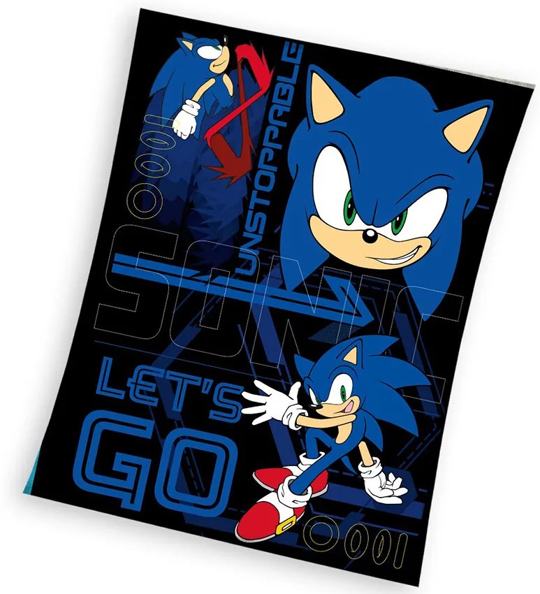 Detská deka Carbotex Unstoppable Sonic theHedgehog, 130 x 170 cm