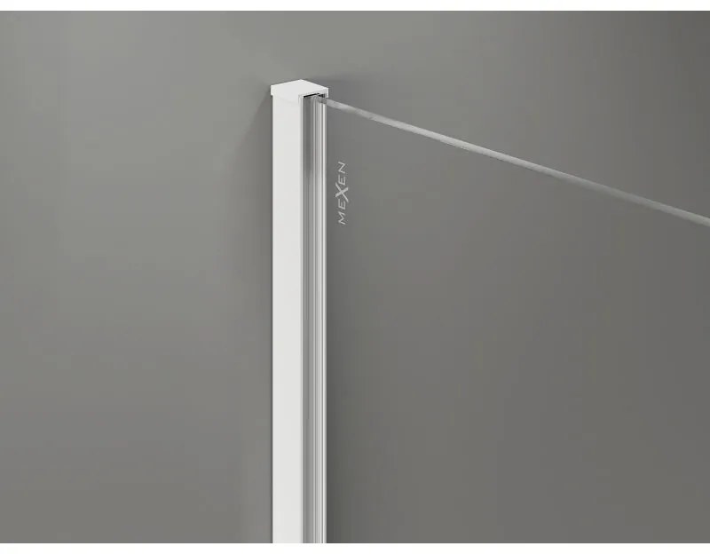 Mexen, Mexen Kioto-X sprchová stena 100 x 200 cm, matná 10 mm, biela - 800-100-101-20-30-X