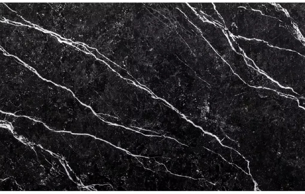 Jedálenský set 1 + 4, čierny stôl RAMOD 100x60 cm mramorový dekor + zelená stolička TURIN s čiernymi nohami