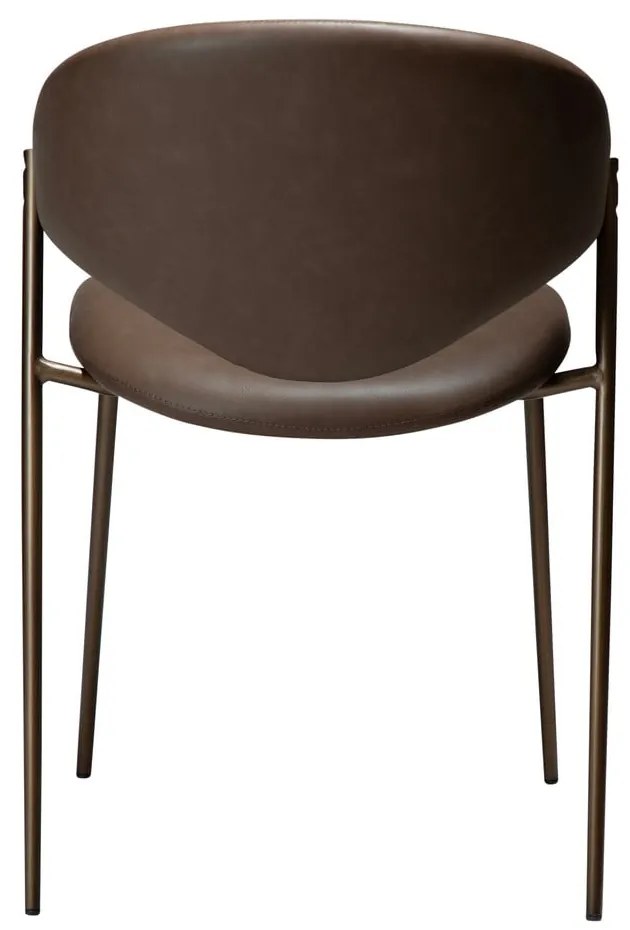 Tmavohnedá jedálenská stolička z imitácie kože Zone – DAN-FORM Denmark