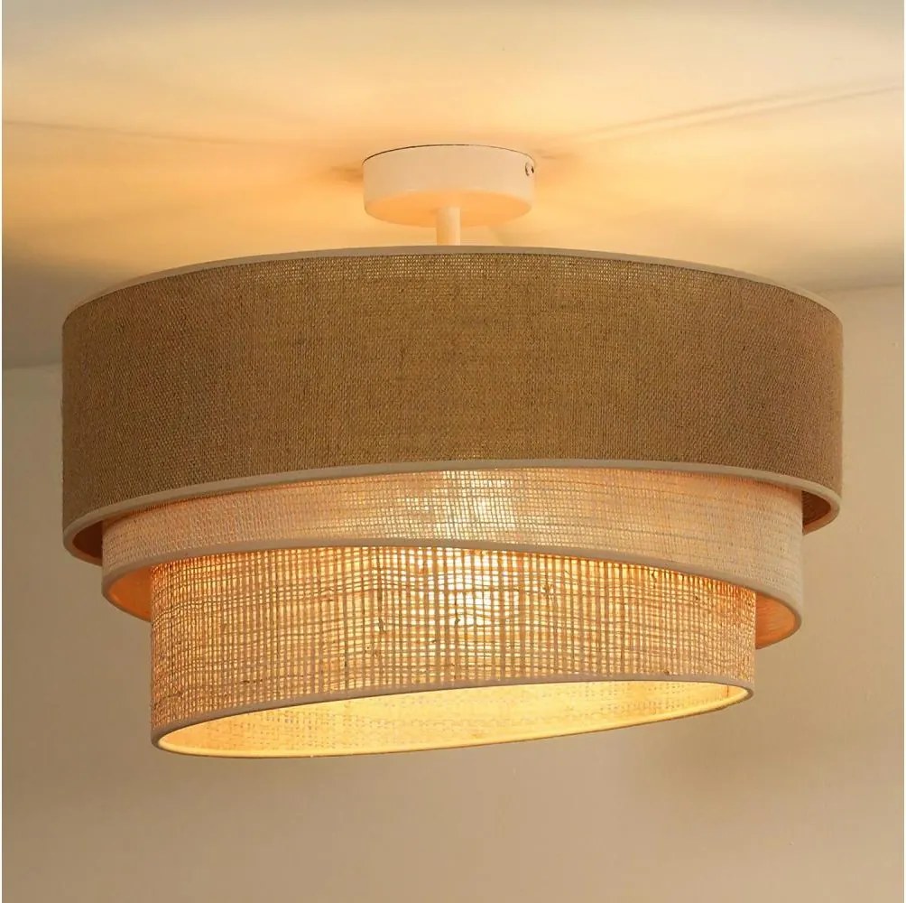 Duolla - Prisadený luster YUTE TRIO 1xE27/15W/230V pr. 45 cm hnedá/šedá/béžová