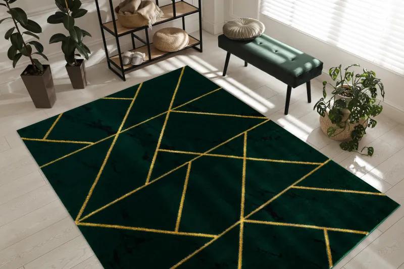 Dywany Łuszczów Kusový koberec Emerald geometric 1012 green and gold - 160x220 cm