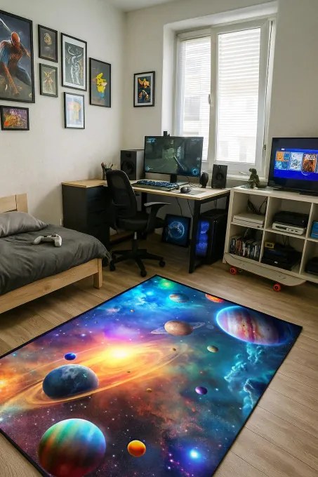 Protišmykový herný koberec Galaxia