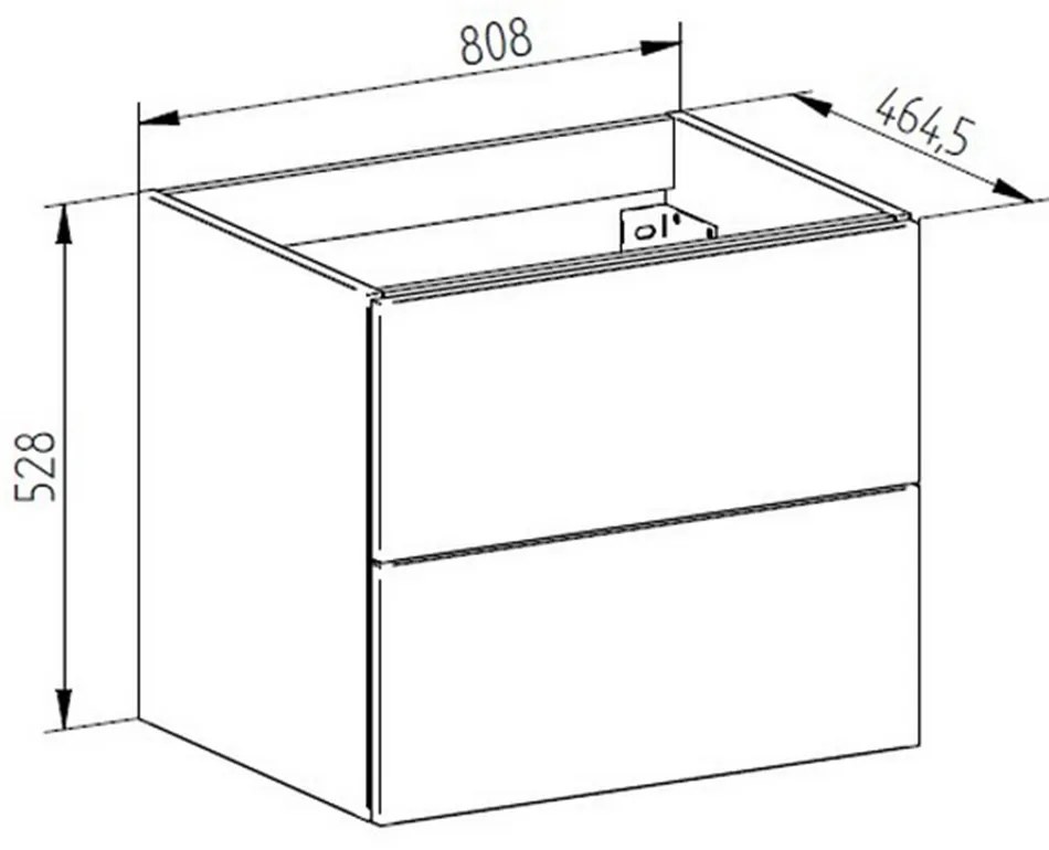 Mereo Mereo, Aira, kúpeľňová skrinka s keramickým umývadlom 81 cm, MER-CN711