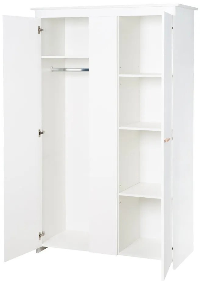 Biela detská šatníková skriňa 119x190x52 cm Anton – Roba
