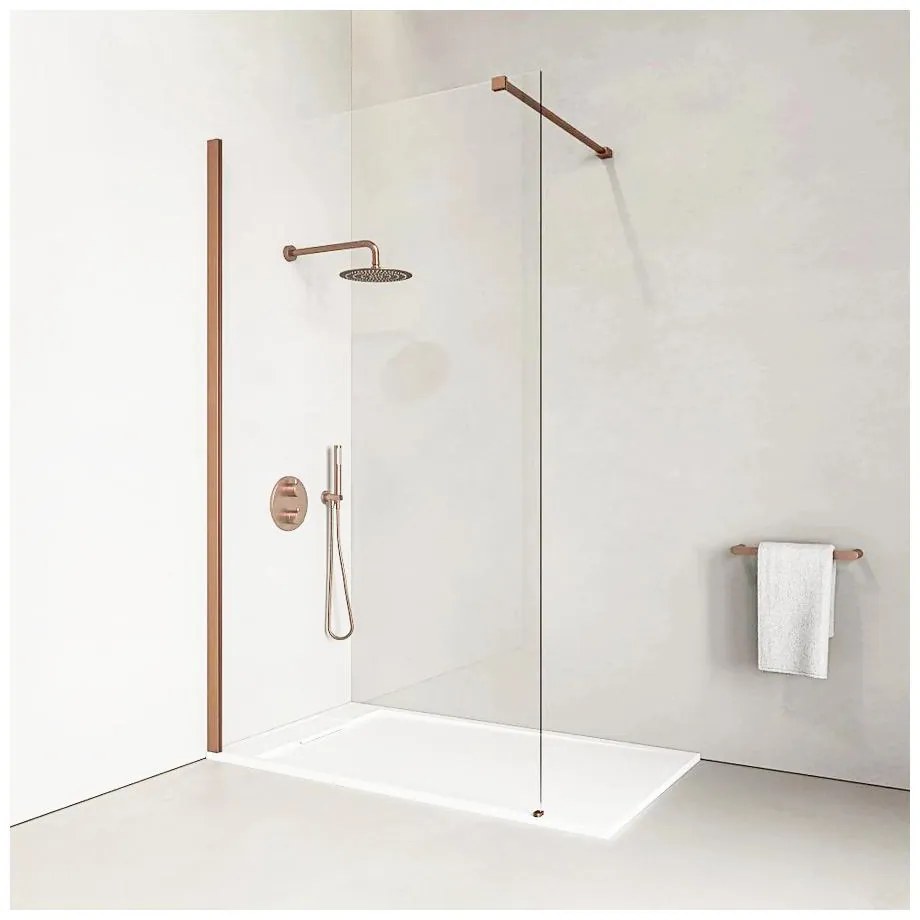 Walk-in Rose Gold sprchová stena 80, 200cm, 8mm