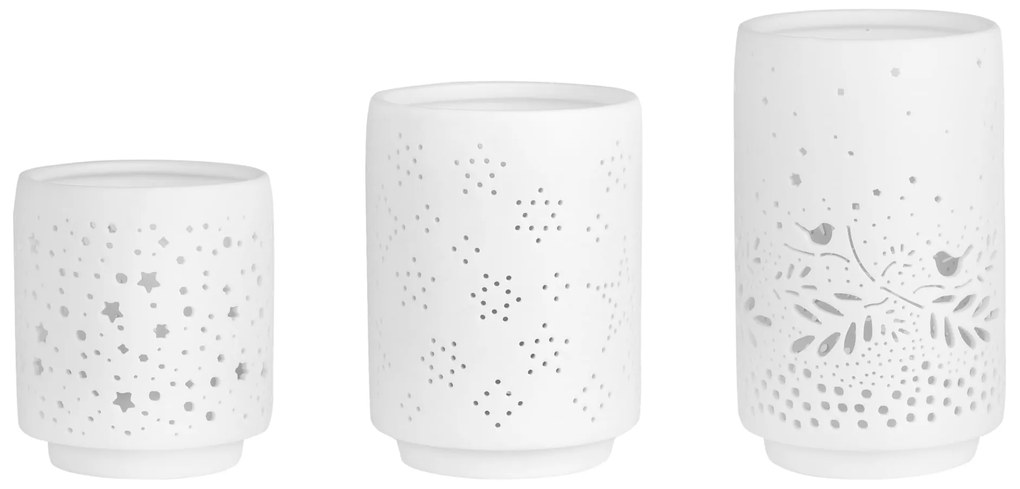 räder Porcelánový svietnik Winter Motifs – set 3 ks