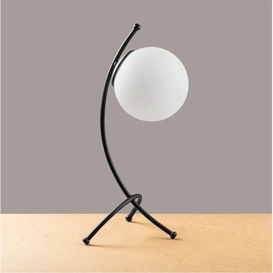 Čierno-biela stolová lampa so skleneným tienidlom (výška 43 cm) Yay – Opviq lights