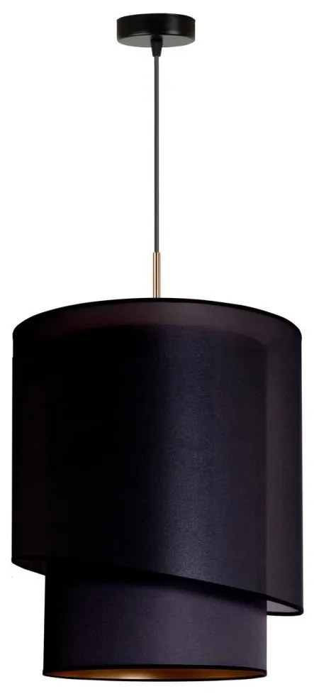 Duolla - Luster na lanku PARIS 1xE27/15W/230V pr. 40 cm čierna/zlatá