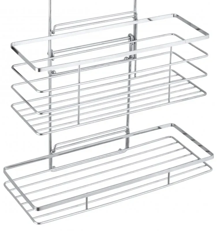 Erga Rafek, trojitá kúpeľňová polička do sprchy na zavesenie 30x12,5x71 cm, chrómová, ERG-YKA-CH.RAFEK-CHR