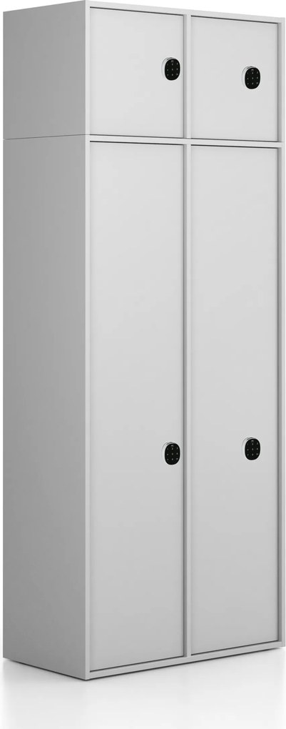 Nadstavba pre skrine FRAME, 2x dvere, 872 x 450 x 427 mm, kódový zámok, sivá