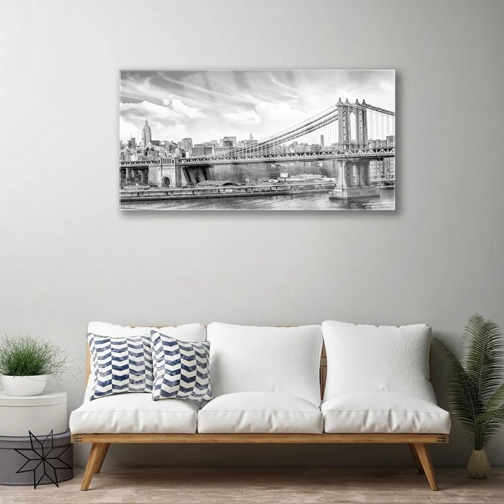 Obraz na skle Most architektúra 125x50 cm
