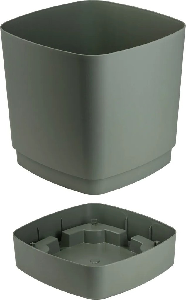 PLASTOVÝ KVETINÁČ CUBI 34X36,5 CM MÄTOVÁ