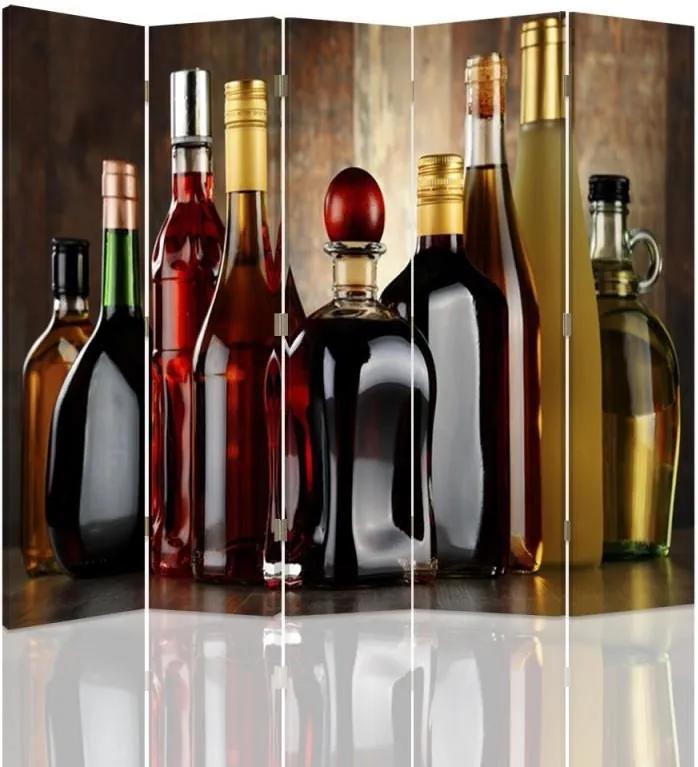 CARO Paraván - A Collection Of Liquors | päťdielny | jednostranný 180x150 cm