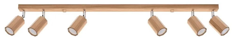 Sollux SL.1032 - Bodové svietidlo ZEKE 6xGU10/40W/230V dub