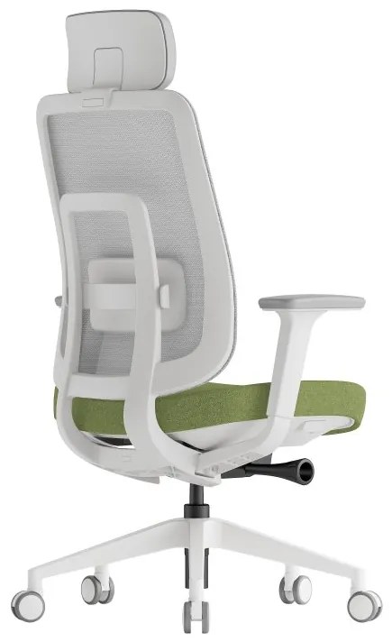Kancelárska ergonomická stolička K42 White — sieť, látka, biela / viac farieb Modrá
