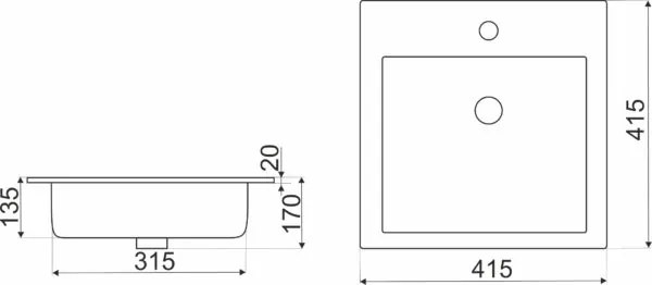 Novoterm Zápustné keramické umývadlo NV-KR-41