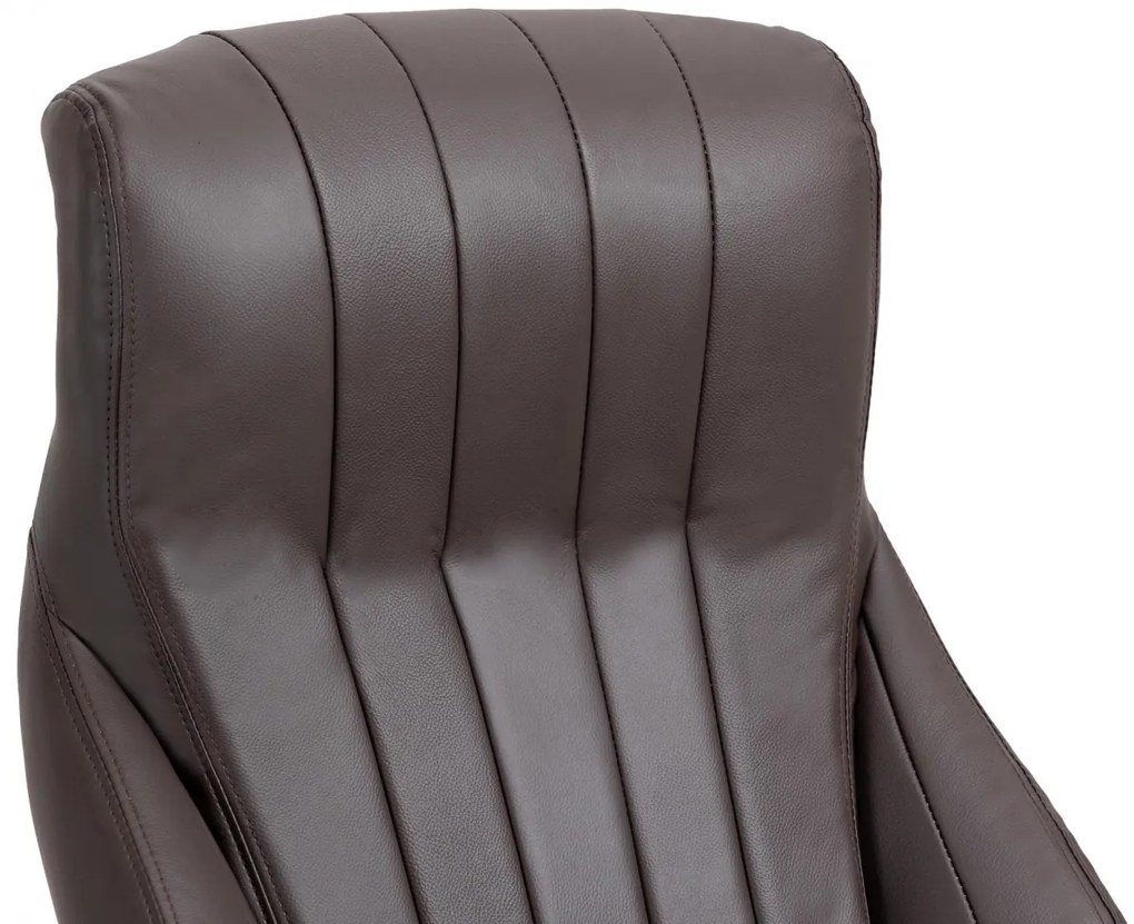 Kancelárska stolička Wigan - koža - Hnedá