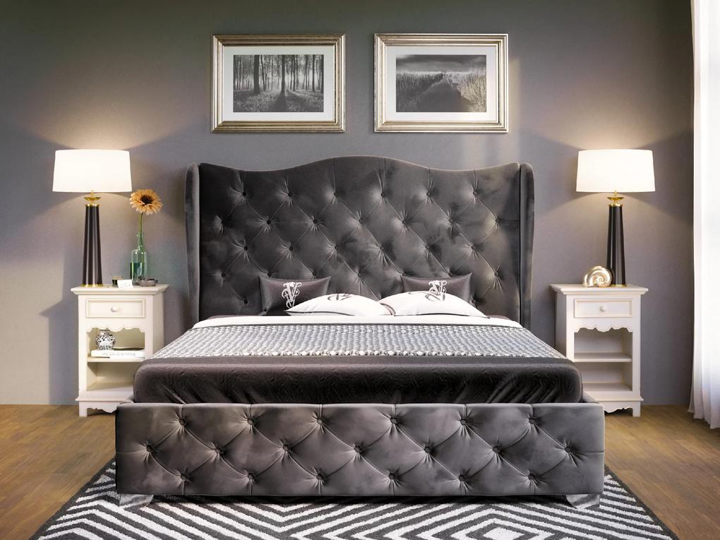PROXIMA.store - Luxusná manželská posteľ BOLONIA - tmavosivá 140/160/180 Veľkosť postele: Pre matrac 180 x 200 cm