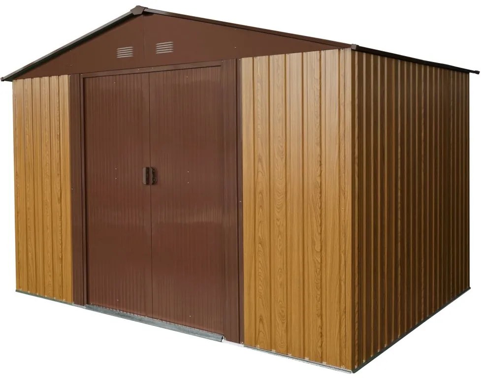 Záhradný domček BestBerg ZDB-7D / 7,2 m² / 301 x 238 x 214 cm / červené drevo / hnedá