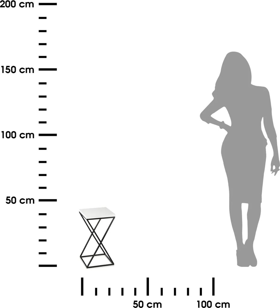 STOJAN NA KVETINÁČ LOFT6 40X24X24 CM ČIERNA/BIELA