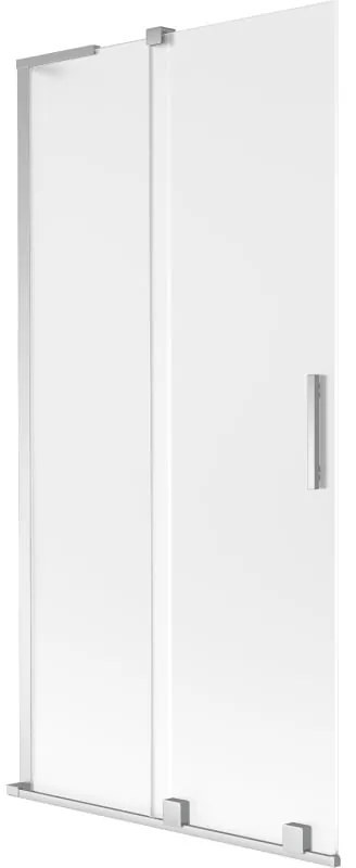 Mexen Velar L, 2-krídlová posuvná vaňová zástena 95 x 150 cm, 8mm sklo námraza, chrómová, 896-095-003-31-01