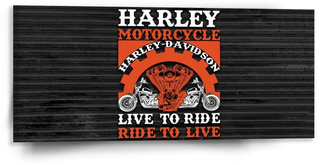 Sablio Obraz Harley-Davidson Live to ride, ride to live - 110x50 cm