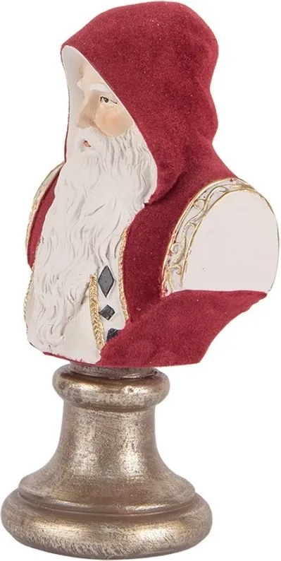 Červená vianočná dekorácia busta Santa Claus - 10*9*19 cm